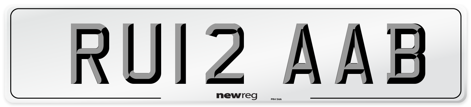 RU12 AAB Number Plate from New Reg